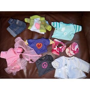 Webkinz Clothes Outfit Set Jeans Top Dress Wings Accessories Lot